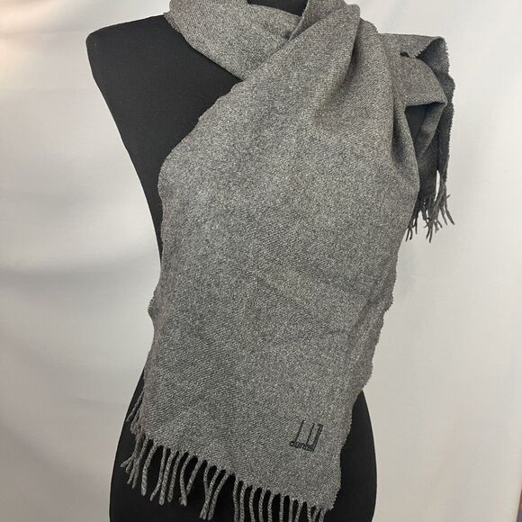 Dunhill 100%. Cashmere made in Scotland Gray Scarf - Picture 3 of 8